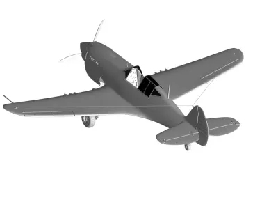 Curtiss P-40 Warhawk 3D model purchase