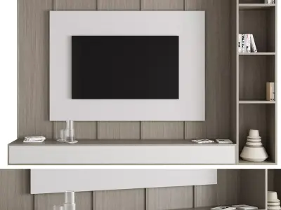 TV wall panel 02 Free 3D model