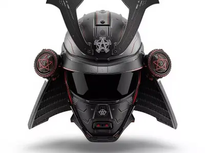 Cyber-Samurai Stealth Kabuto 3D Model Low-poly 3D model