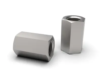 Hex NPT pipe coupling collection 3D model