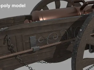 Cannon Low-poly 3D model