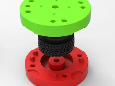 Mold for diecast military truck tire 9 Scale 1 to 25 3D print model