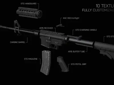 M4 - Carbine Low-poly 3D model