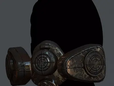 Gas mask helmet 3d model scifi Low-poly  Low-poly 3D model 39
