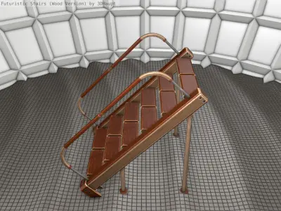 Wood Stairs - Construction Element 20 Low-poly 3D model