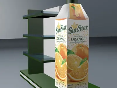 Shelf for orange juice 3D model