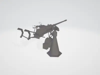 GERMAN AA GUN WW2 Low-poly 3D model