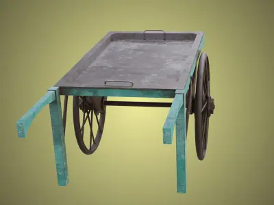 Wooden Cart06 All PBR Unity UE Textures Included Low-poly 3D model