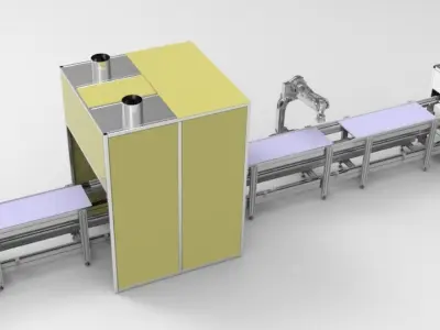 Double speed chain assembly line 3D model