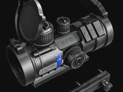 3X  5X Rifle Scope Low-poly 3D model