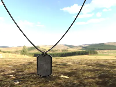 Metro 2033 Sparta Dog-Tag Low-poly 3D model