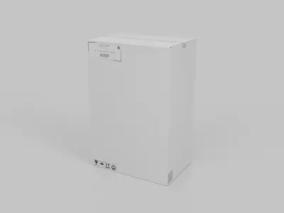 White Cardboard Box R-469 - Rigged and Customizable Low-poly 3D model