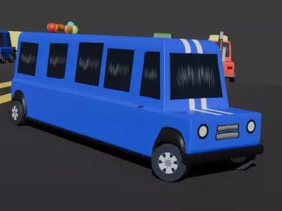 Stylized Cars pack Low-poly 3D model