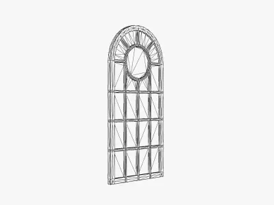 Wooden Glass Window Low-poly 3D model