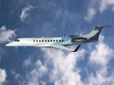 Embraer Legacy 650 business jet Low-poly 3D model