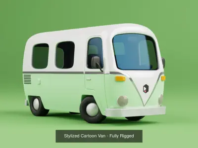 Stylized Cartoon Vehlices - Fully rigged 3D Model Pack