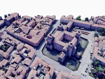 Estense Castle - Castello  Low-poly 3D model