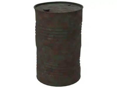 Barrel 2 Lowpoly rusty oil Low-poly 3D model