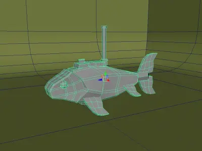 Fish  Style Street punk Low-poly 3D model Low-poly 3D model