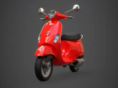 Vespa ZX Scooter Low-poly 3D model