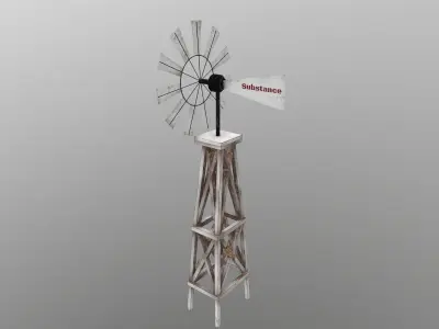 Windmill Low-poly 3D model get