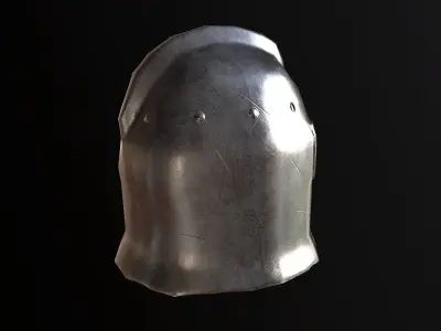 Medieval Steel Helmet - PBR Game Ready Low-poly 3D model