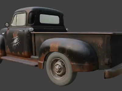 Vintage Rusty Pickup Truck 3D Model 3D model 24