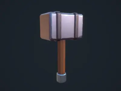 Stylized Hammer Low-poly 3D model