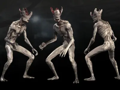 Mutant with open brain Free low-poly 3D model