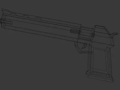 Low- poly Pistol model for game Free low-poly 3D model