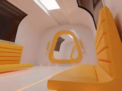 Futuristic Train 3D model
