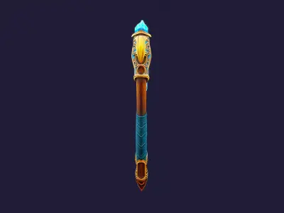 Crystal axe - Game Ready Weapon Low-poly 3D model