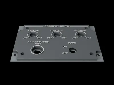 EMBRAER E1 OVERHEAD - COCKPIT LIGHTS PANEL 3D print model