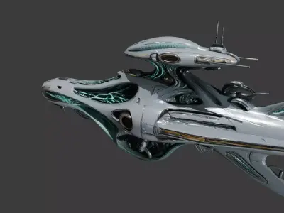 Alien Bio-Mechanical Spaceship Speeder 3D model