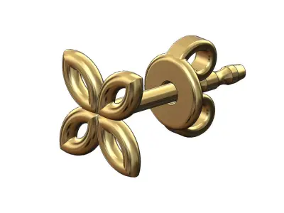 Celtic flower stud earring 3D print model