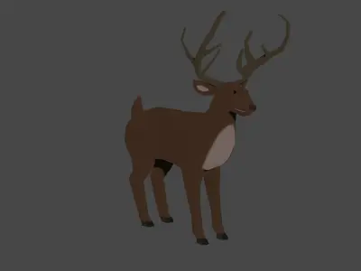 LowPoly Elk deer Low-poly 3D model