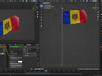 Animated Moldova Flags 3D model
