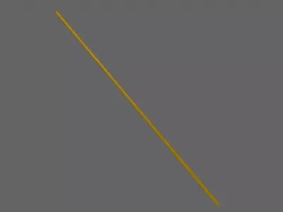 PBR Wushu Stick Yellow Low-poly 3D model
