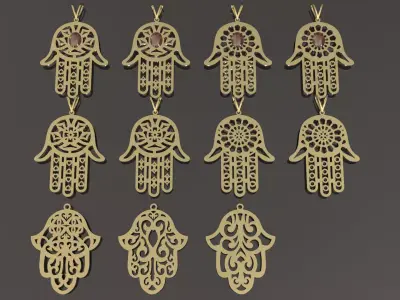 hamsa pendant collection  3D print model