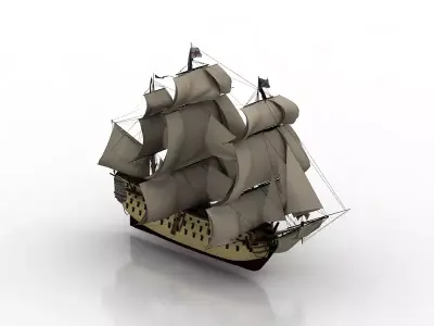 sailing fregatte old ancient 3D model