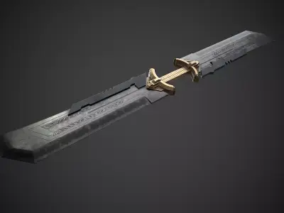 Thanos double bladed sword Low-poly 3D model