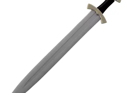 Viking sword Low-poly 3D model 6
