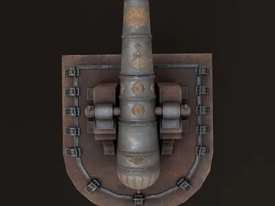 Old Cannon  Low-poly 3D model
