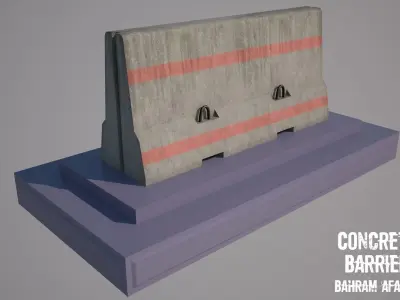 Concrete Block Barrier - Barricade 01 Low-poly 3D model