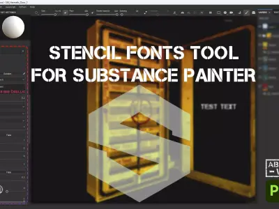 Stencil Fonts Tool for Substance Painter Texture