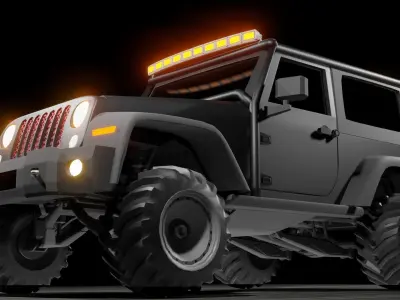 Off-Road Chassis Rigged 3D Model  Low-poly 3D model
