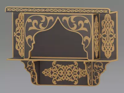 Moroccan painted Wood Shelf 3D model