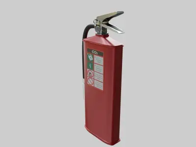 Flat Fire Extinguisher Oval - Safety and Emergency Equipment Low-poly 3D model
