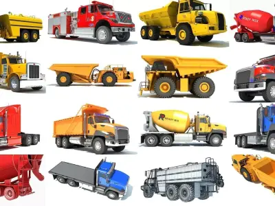 Heavy Truck Collection 3D Model Pack