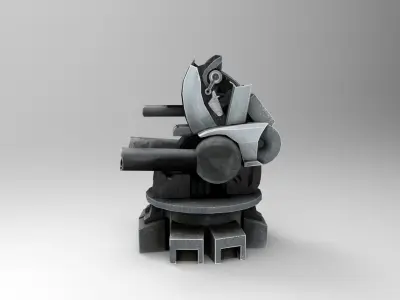 Turret machine gun Low-poly 3D model purchase